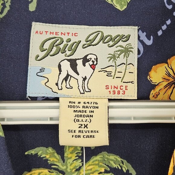Big Dogs Just Do It Tomorrow Hawaiian Button-Up Shirt Men’s Size 2X NEW Beach - Picture 6 of 10
